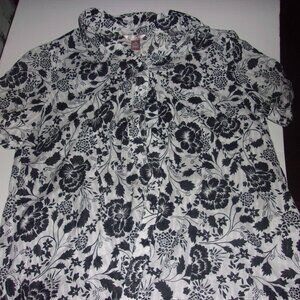 White Stag Women's Floral Black & White Shirt Top Medium 8-10